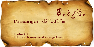 Biswanger Ádám névjegykártya